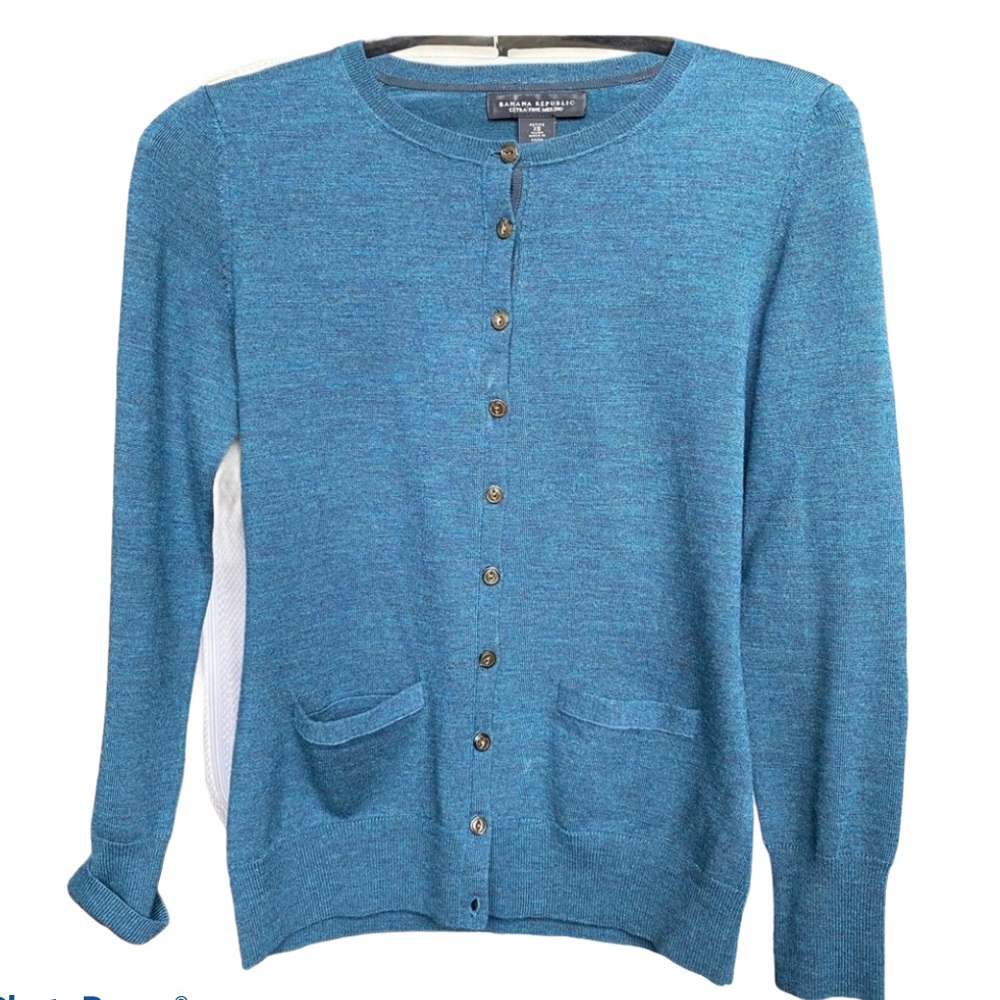 Banana Republic Teal Merino Wool Cardigan Size XSP